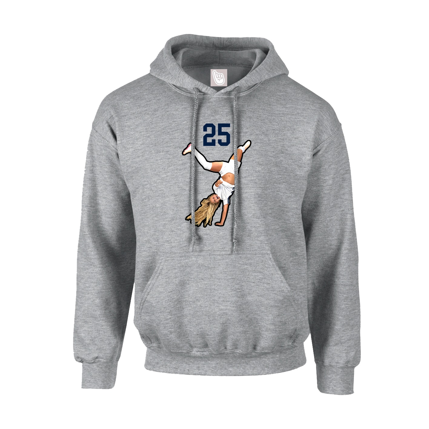Youth Hoodie — Number Top in Grey
