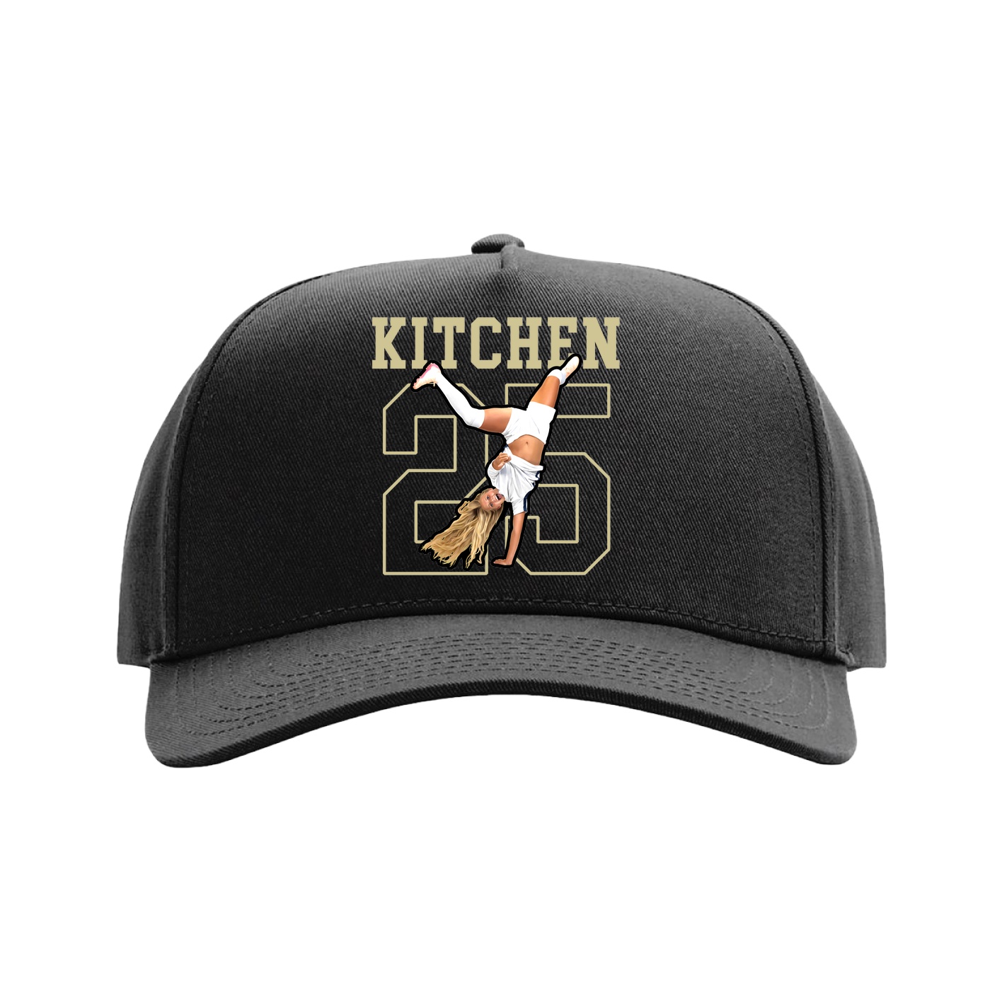 Full Fabric Five-Panel Champ Cap — Shirsey in Black