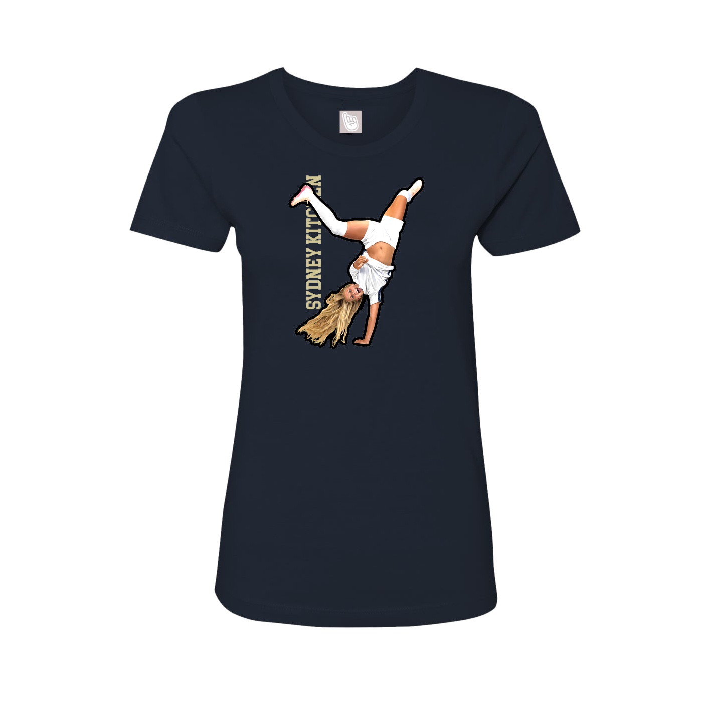 Womens Tee — Name Vertical in Navy