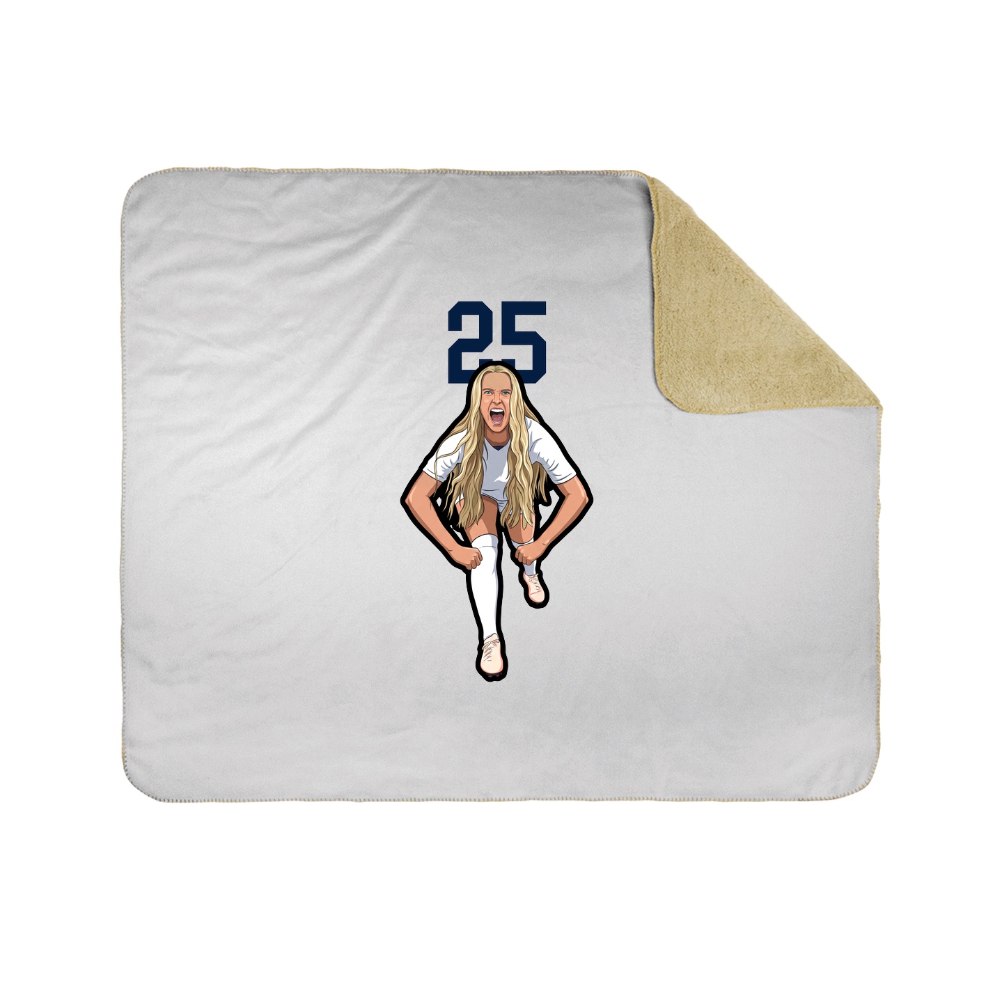 Throw Blanket — Number Top in White