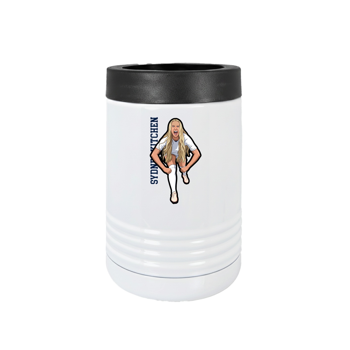 Beverage Holder — Name Vertical in White