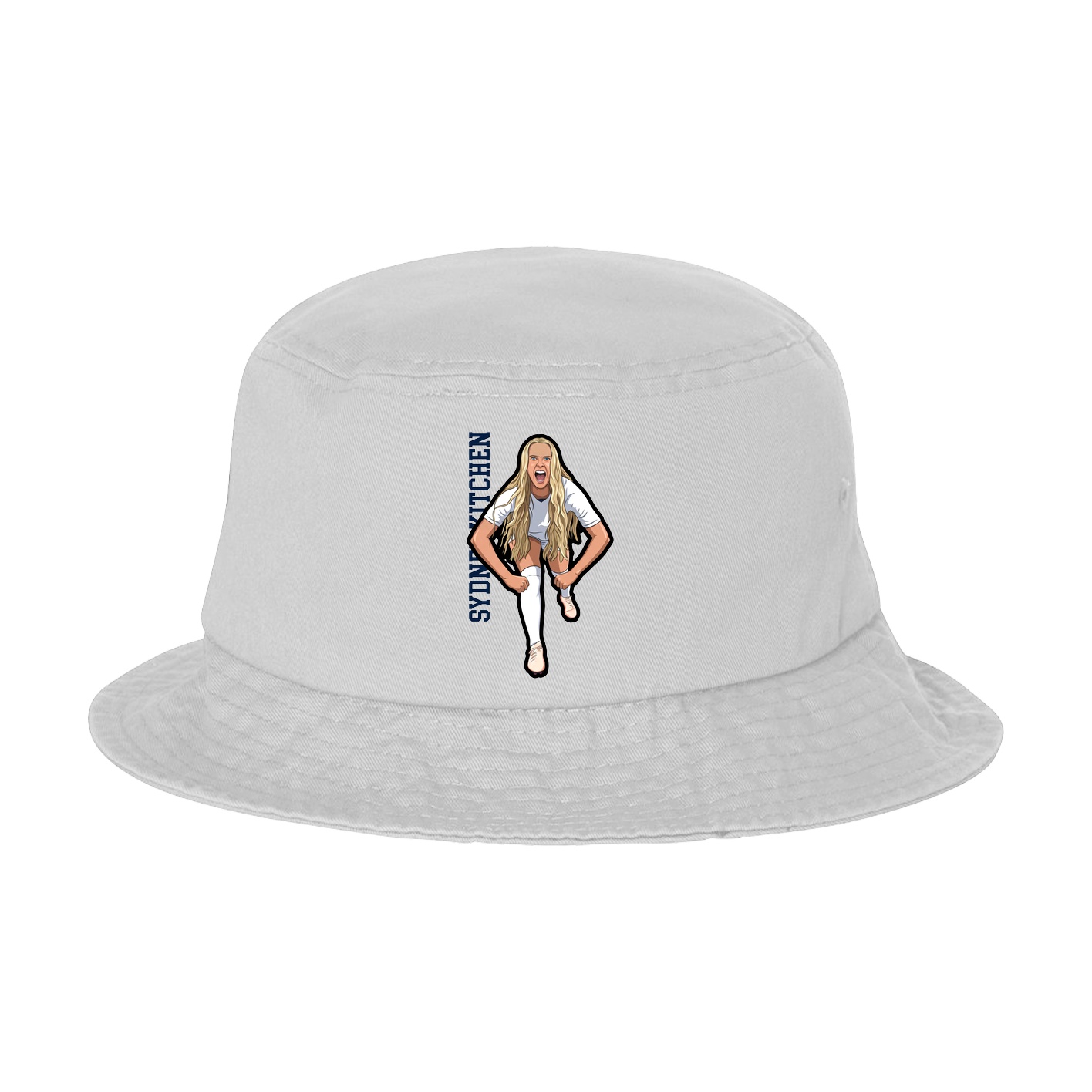 Bucket Cap — Name Vertical in White