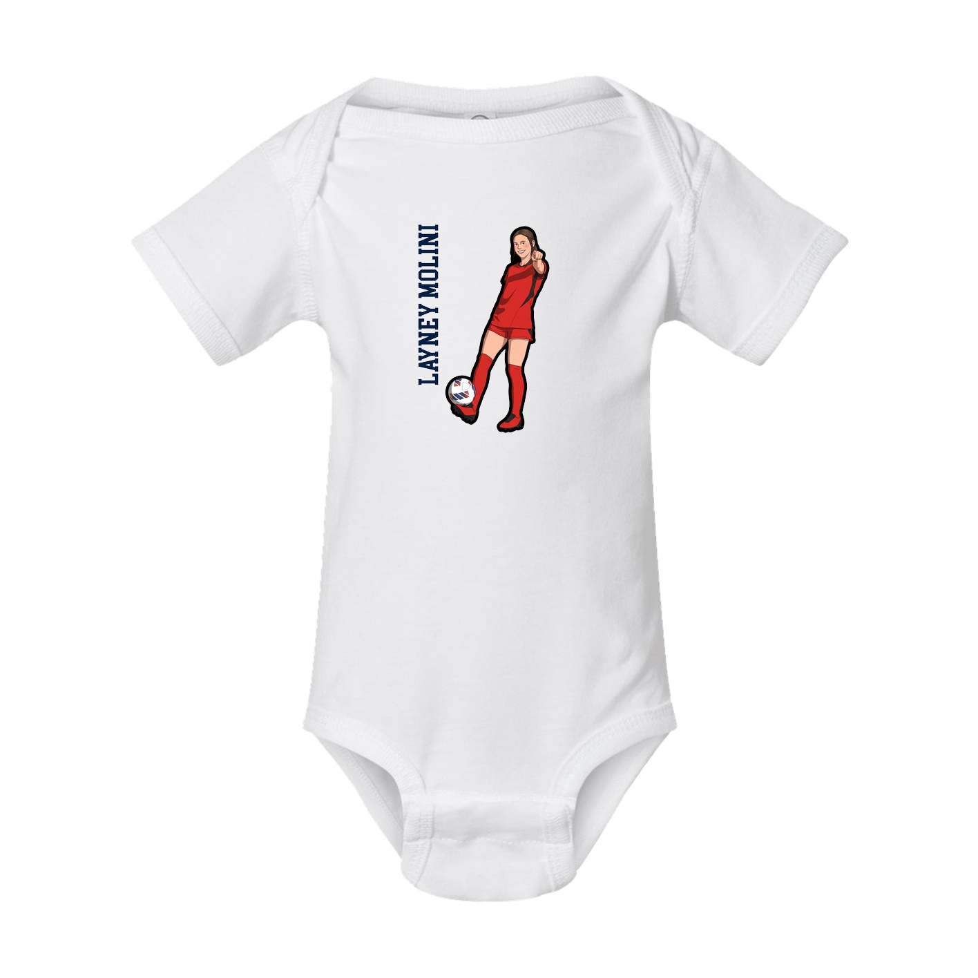Baby Onesie — Name Vertical in White