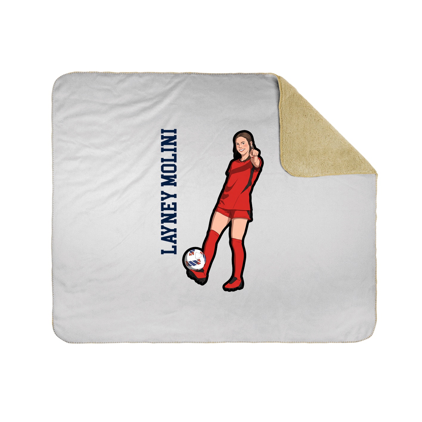 Throw Blanket — Name Vertical in White