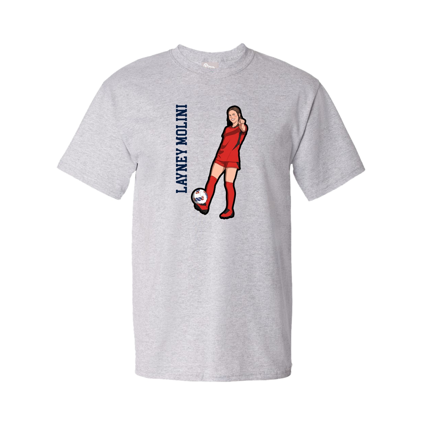 Tee — Name Vertical in Grey