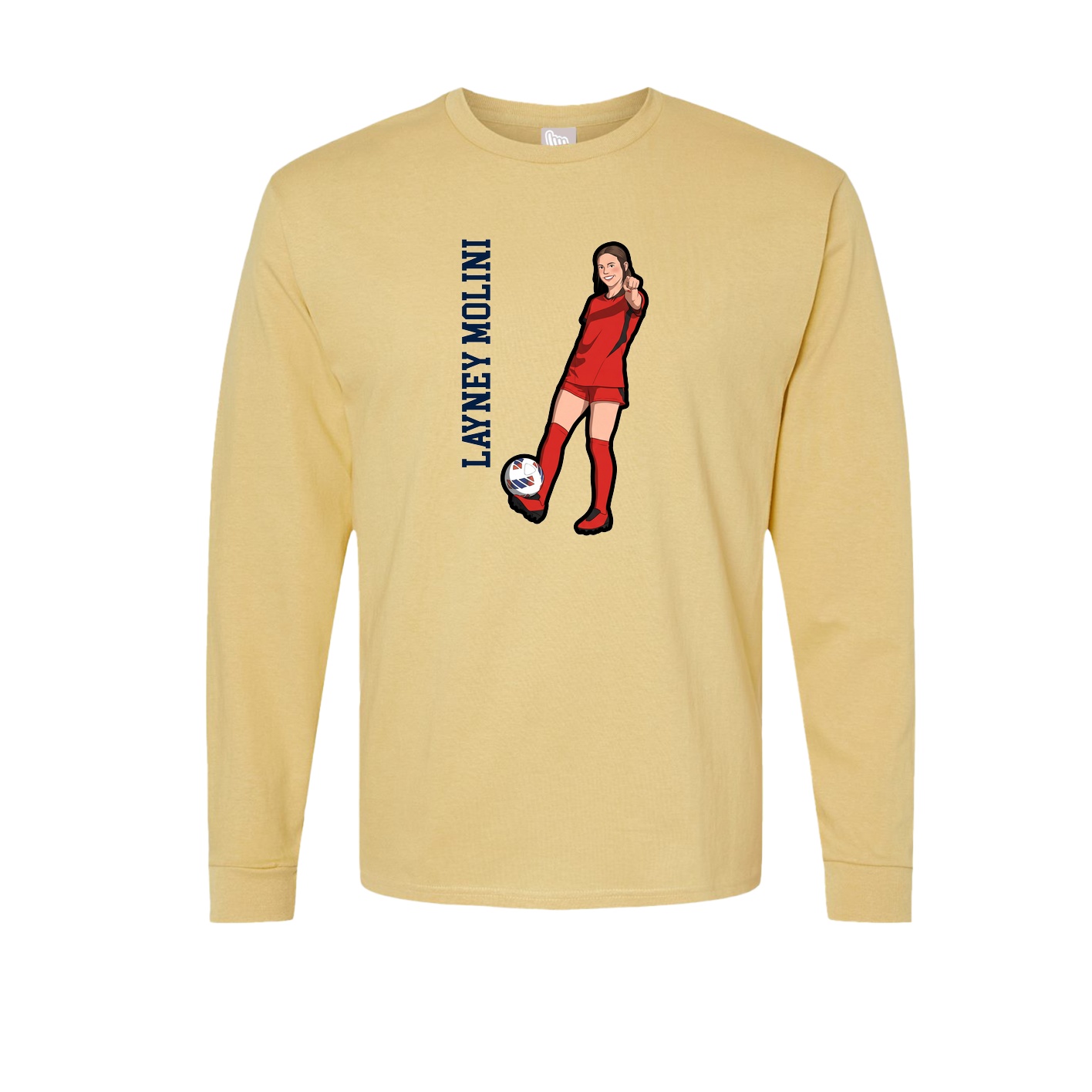 Long Sleeve Tee — Name Vertical in Vegas Gold