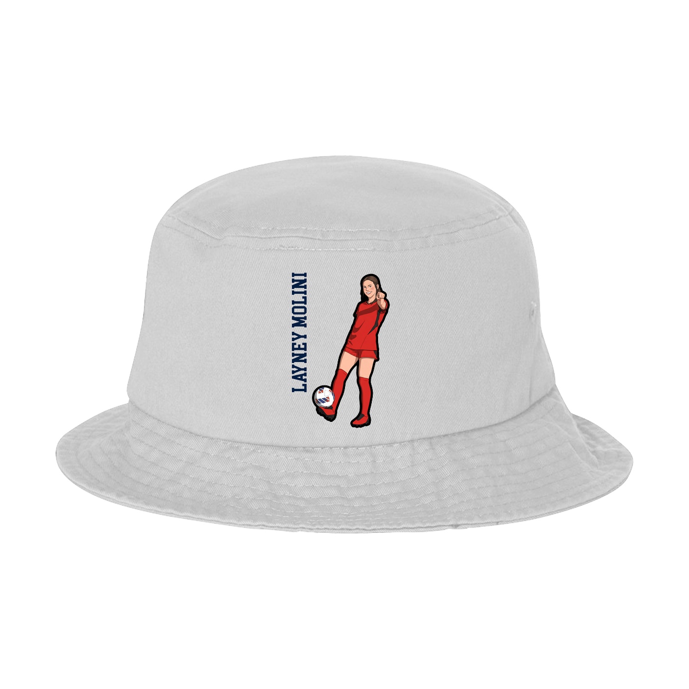 Bucket Cap — Name Vertical in White