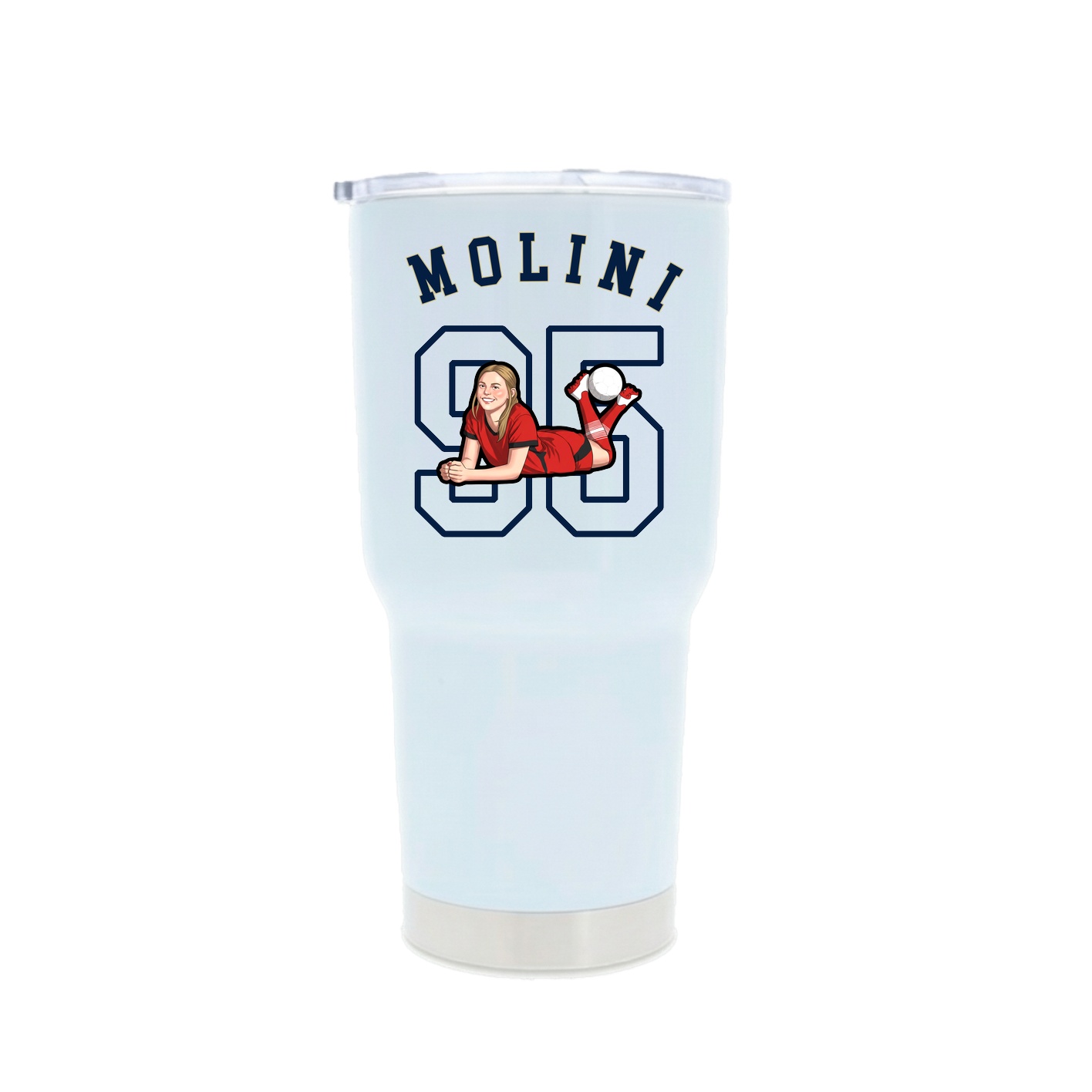 30oz Stainless Steel Tumbler — Shirsey Arch in White