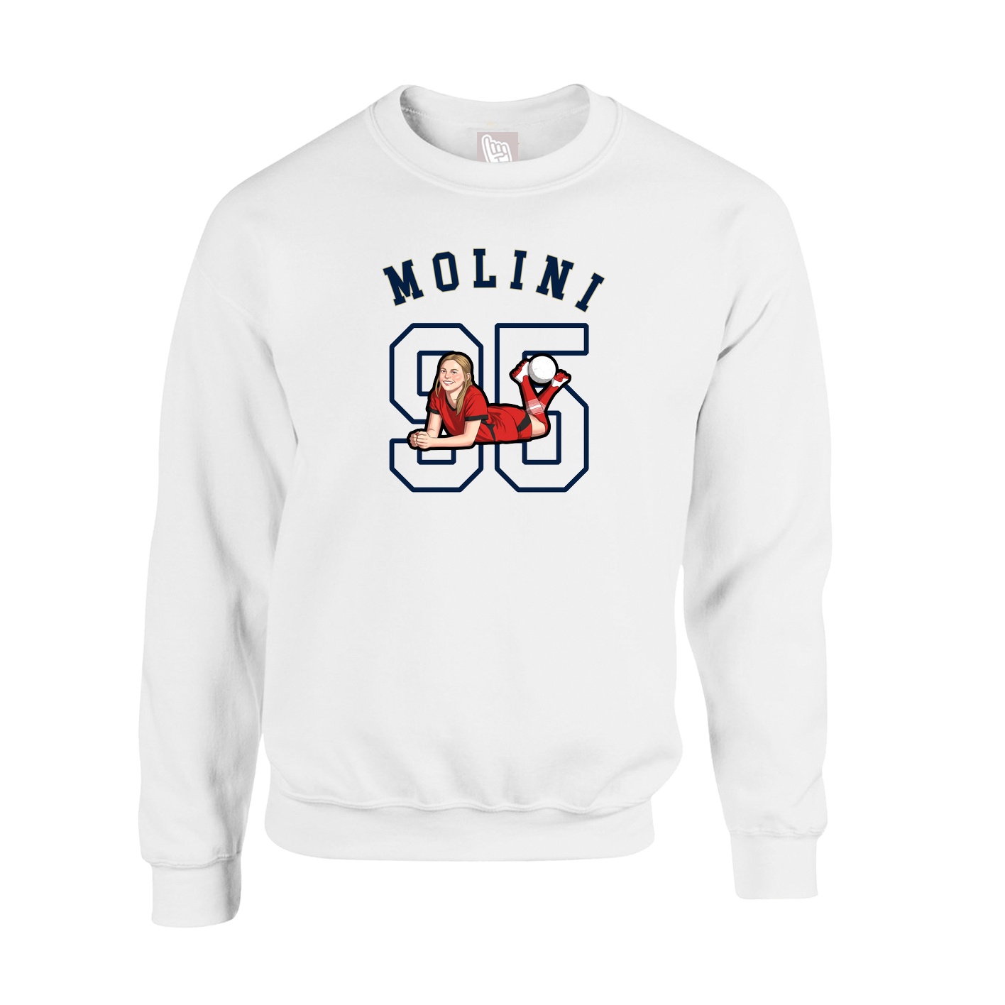Fleece Crew — Shirsey Arch in White
