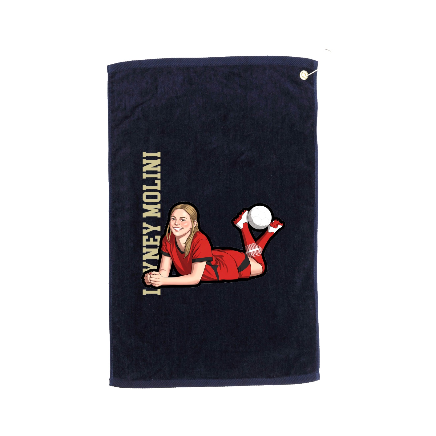 Golf Towel — Name Vertical in Navy