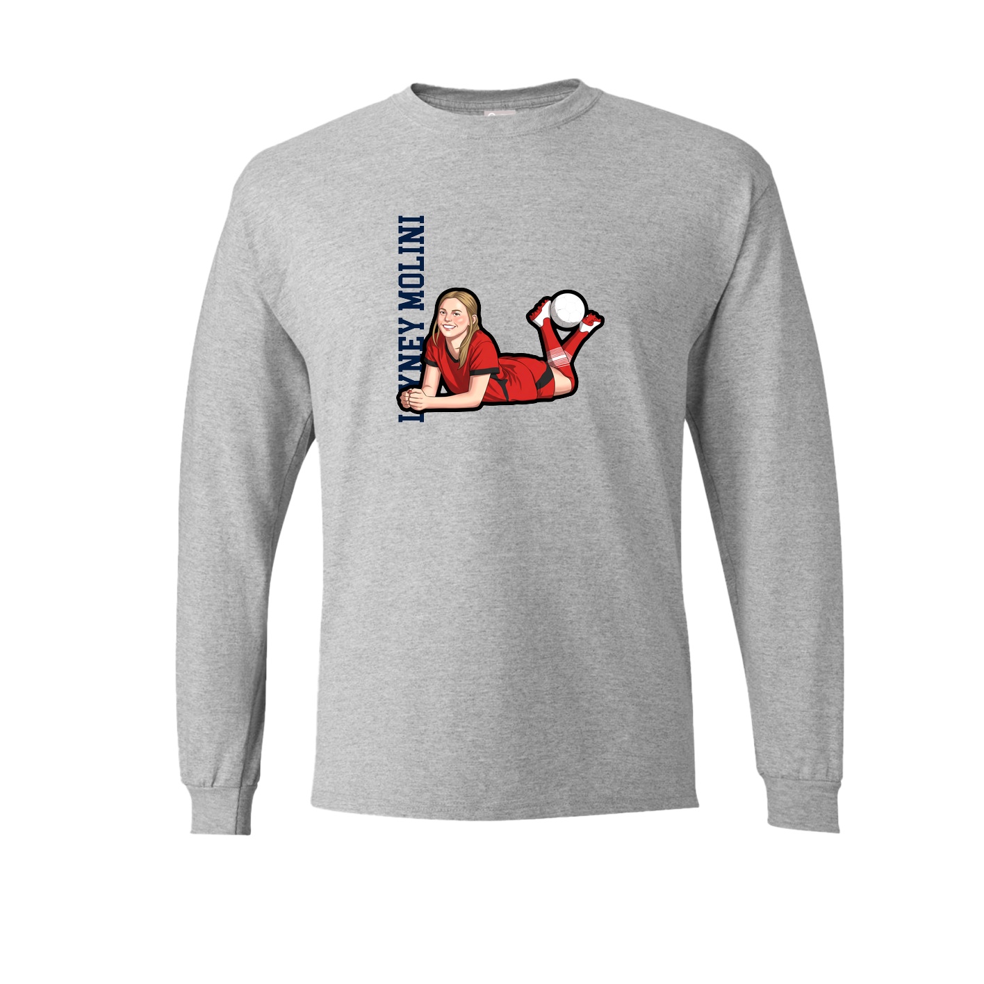 Long Sleeve Tee — Name Vertical in Grey