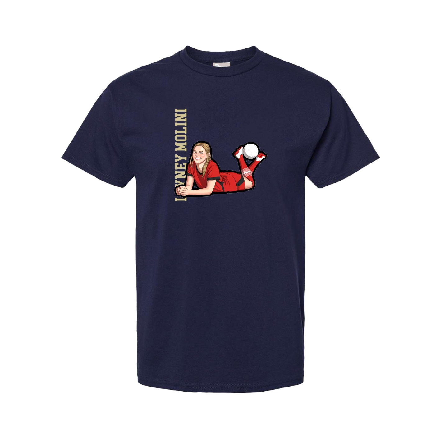 Youth Tee — Name Vertical in Navy