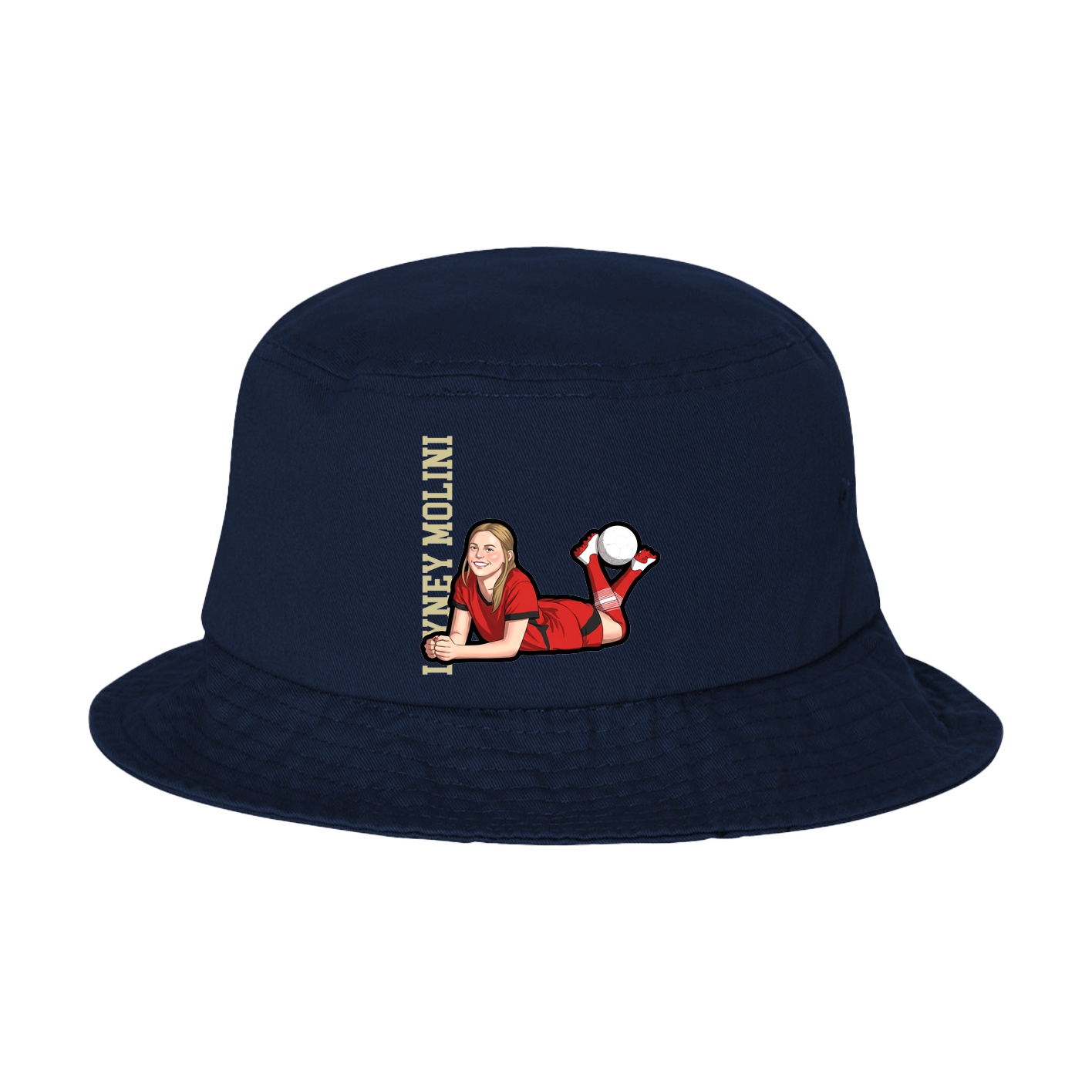 Bucket Cap — Name Vertical in Navy