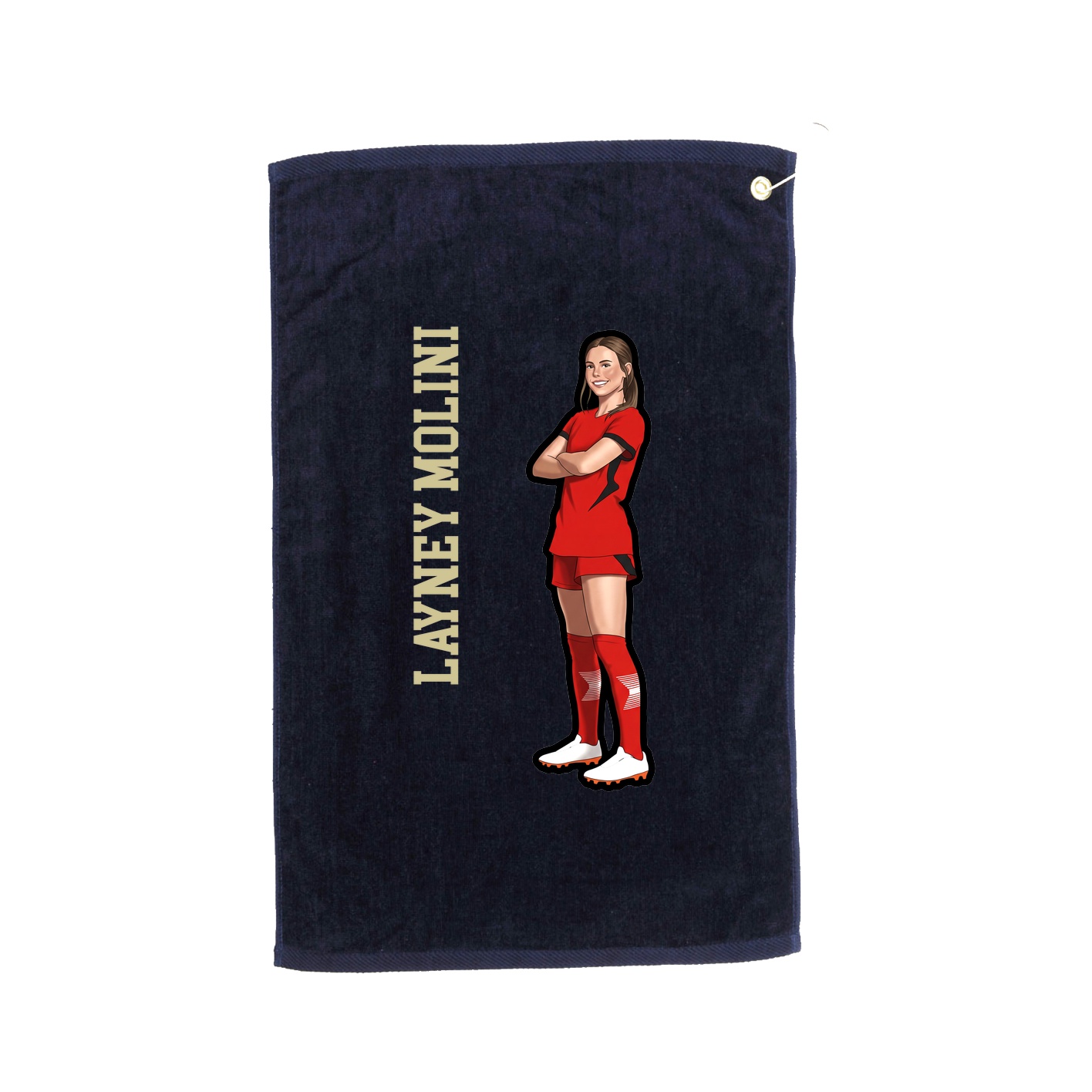 Golf Towel — Name Vertical in Navy