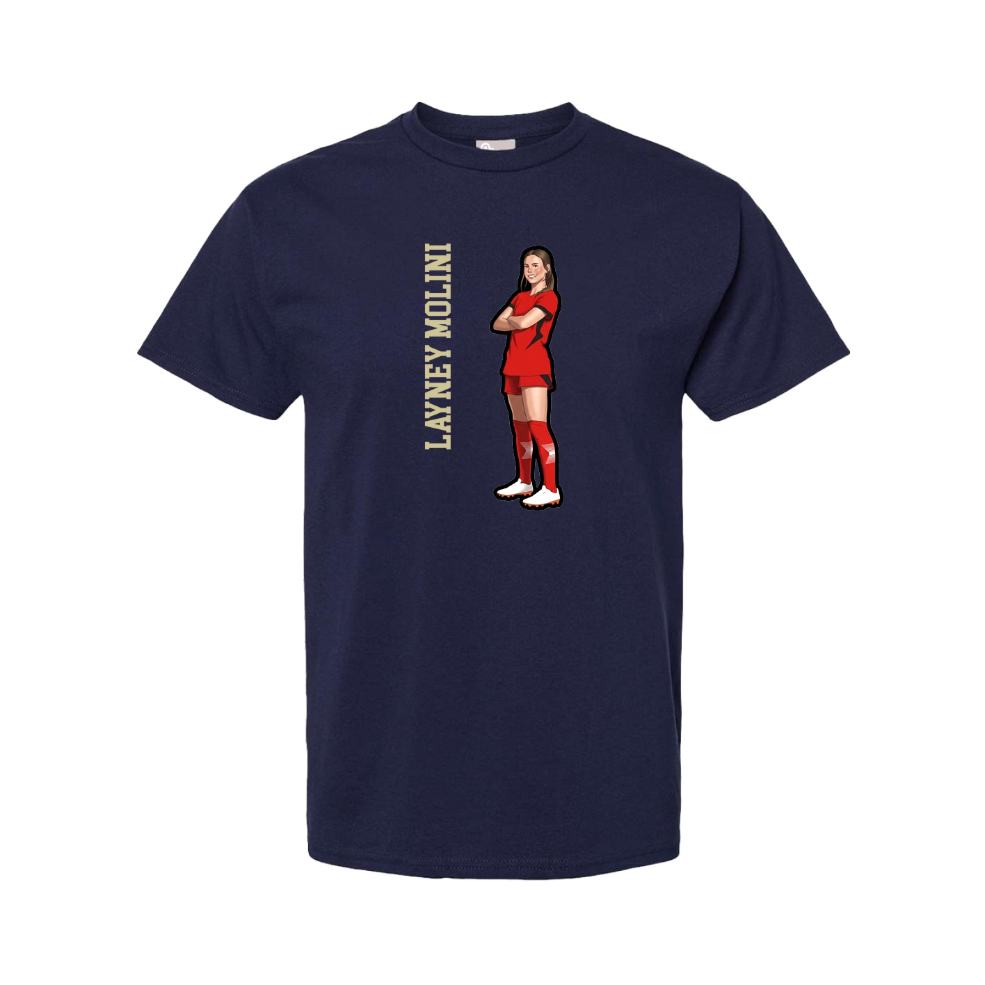 Youth Tee — Name Vertical in Navy