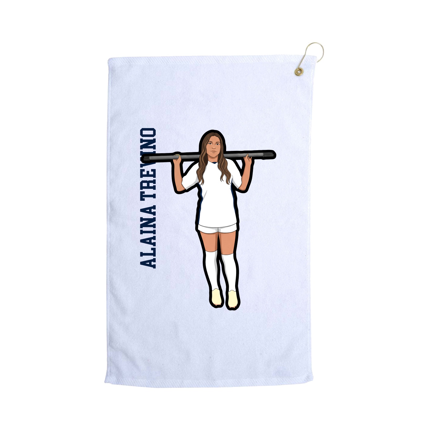Golf Towel — Name Vertical in White