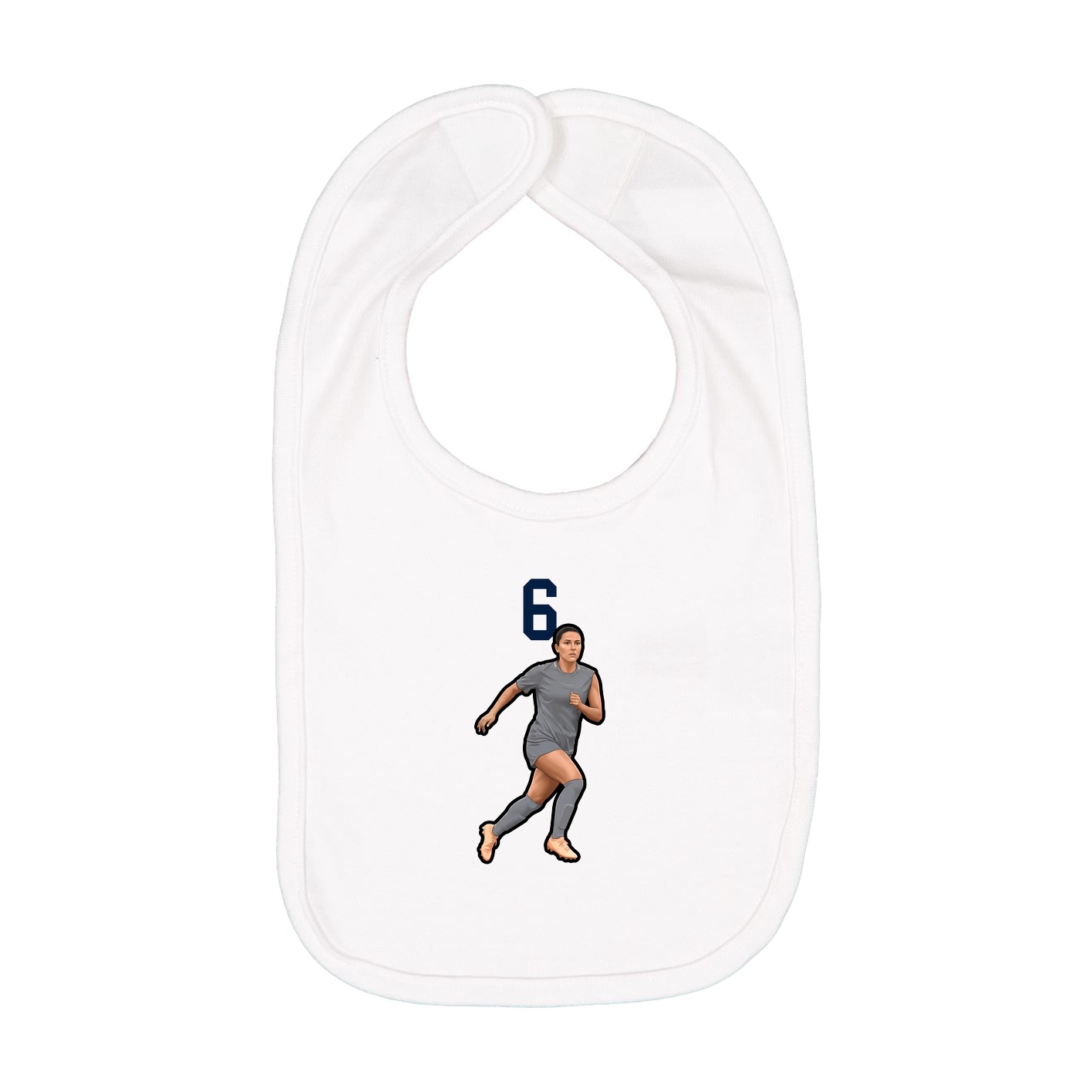 Infant Bib — Number Top in White