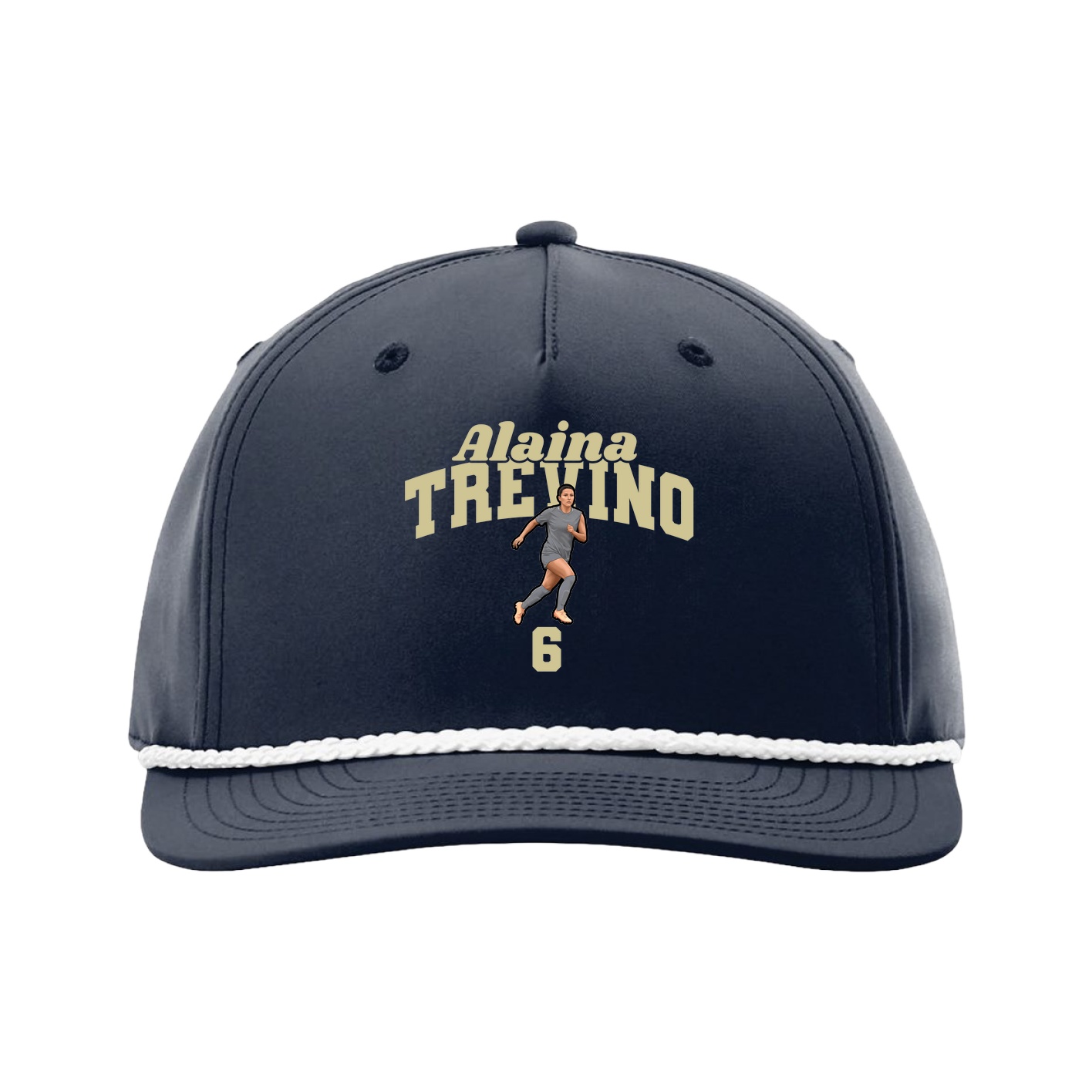 Five-Panel Classic Rope Cap — Signature Arch in Navy