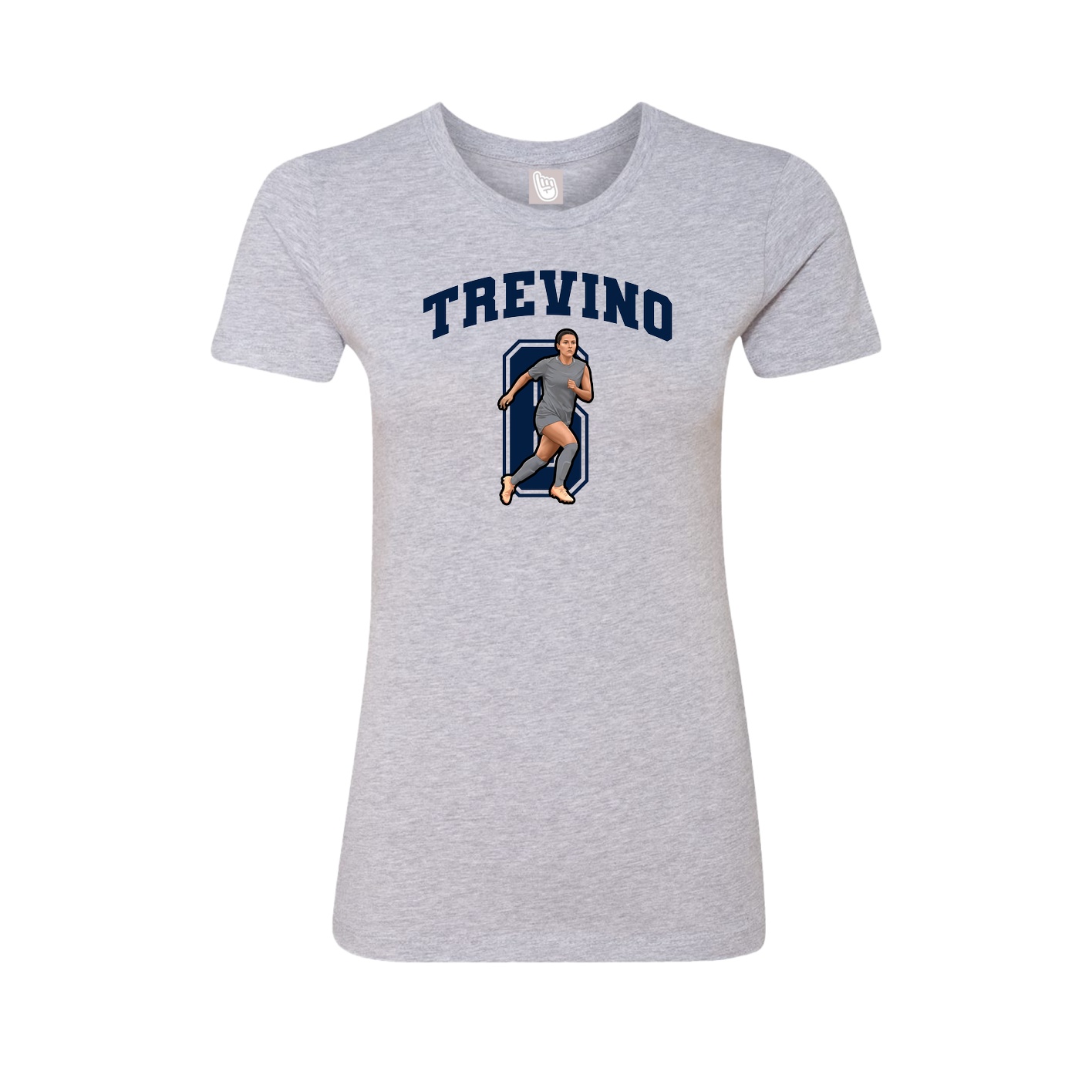 Fitted Women's Tee — Number in Grey