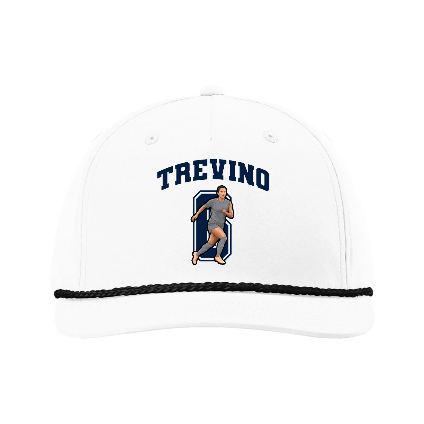 Five-Panel Classic Rope Cap — Number in White
