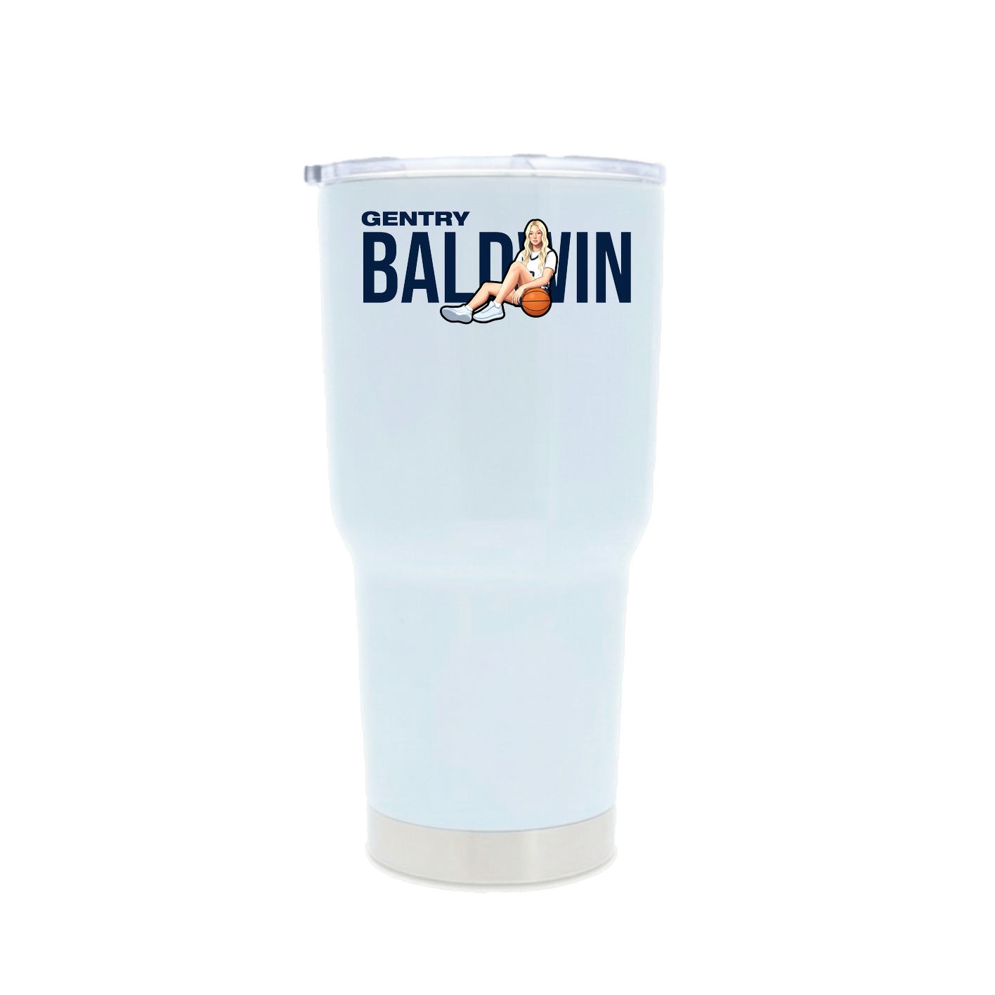 30oz Stainless Steel Tumbler — Player Name in White