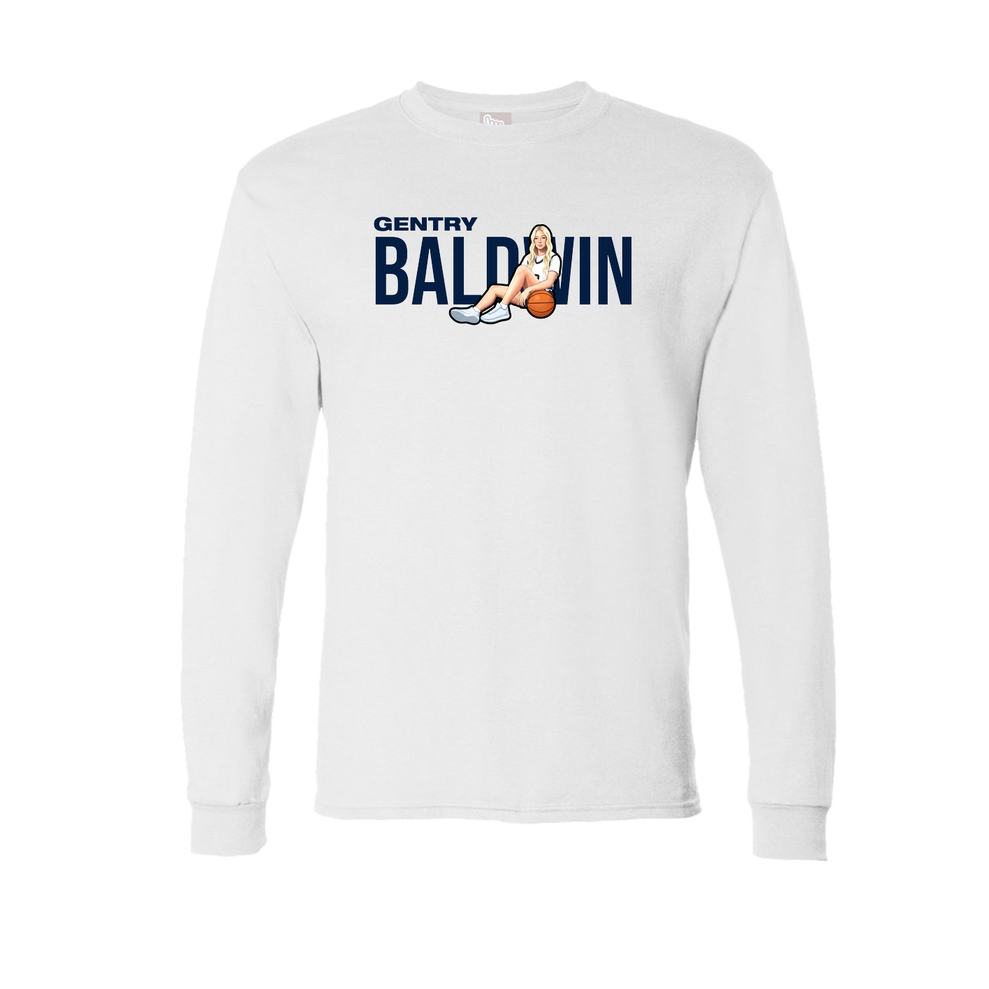 Long Sleeve Tee — Player Name in White