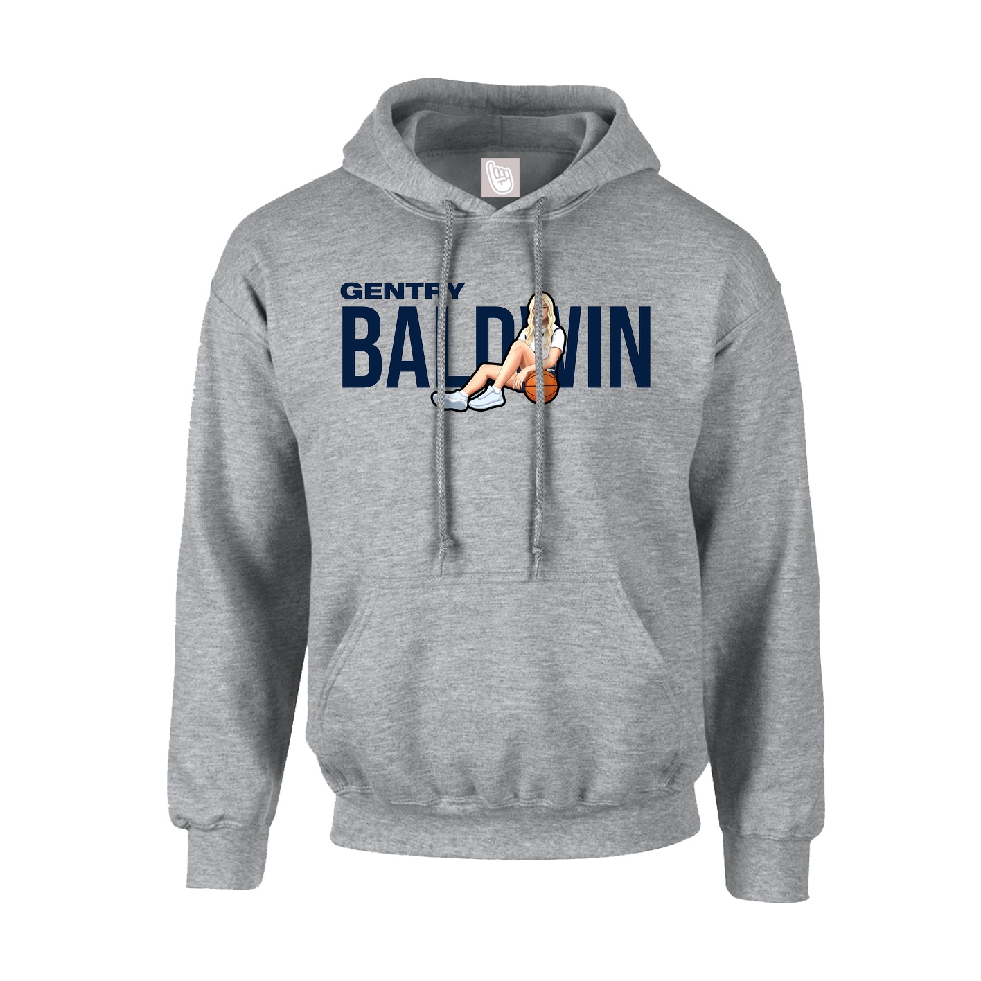 Hoodie — Player Name in Grey