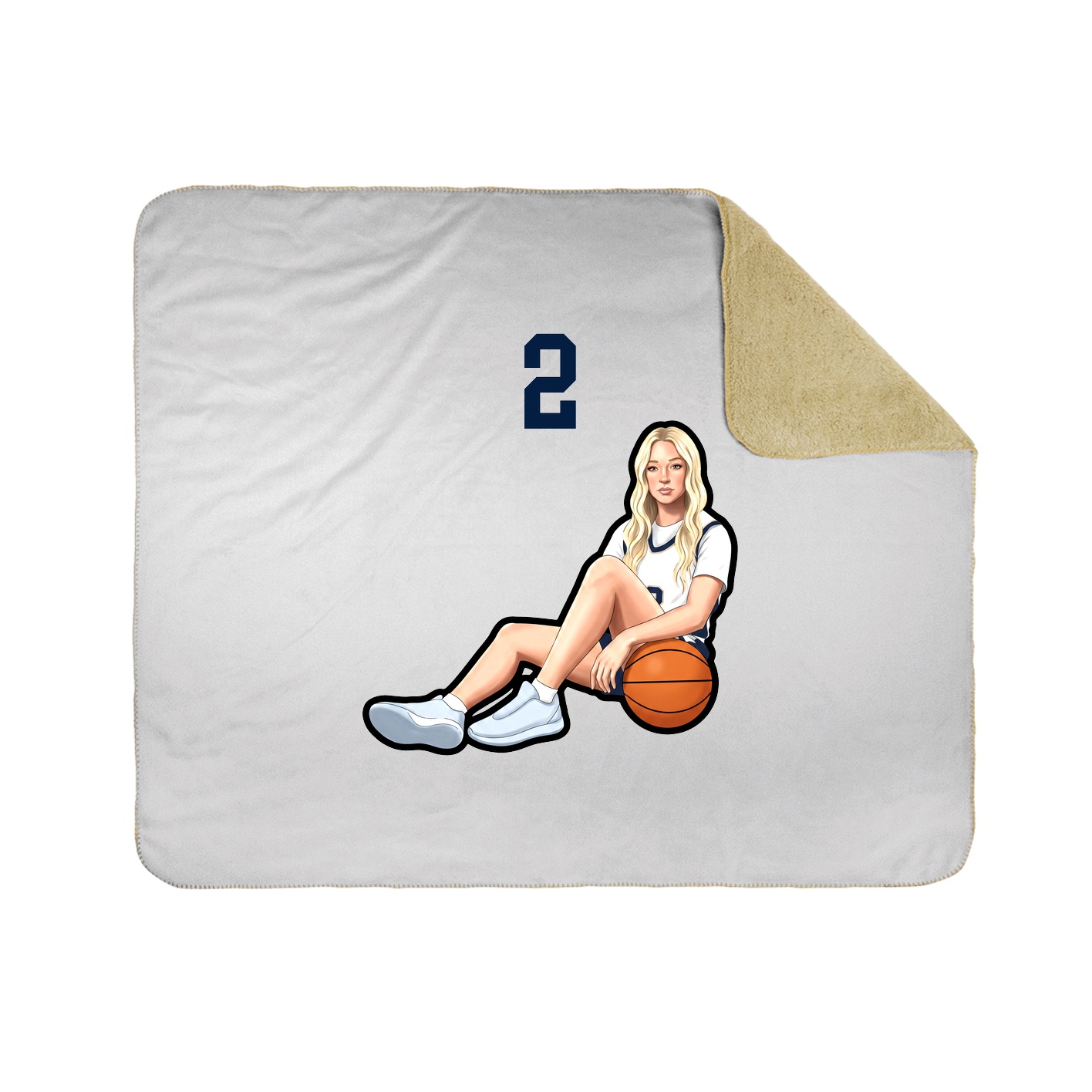 Throw Blanket — Number Top in White