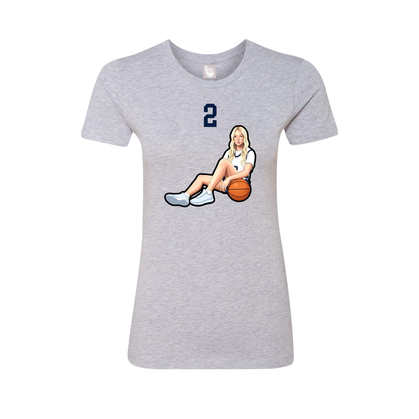 Womens Tee — Number Top in Grey