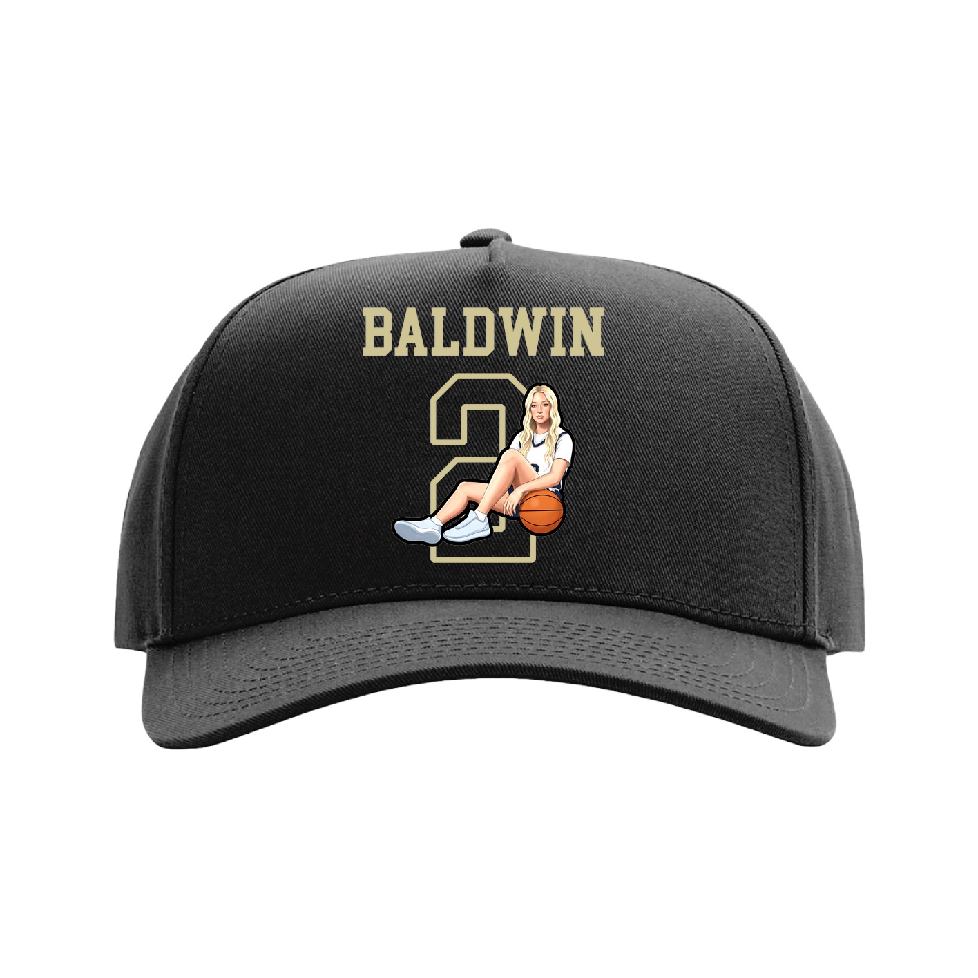Full Fabric Five-Panel Champ Cap — Shirsey in Black