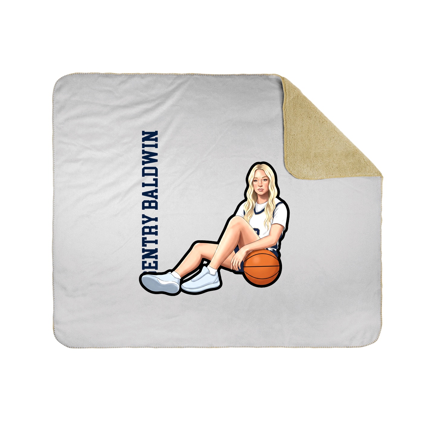 Throw Blanket — Name Vertical in White