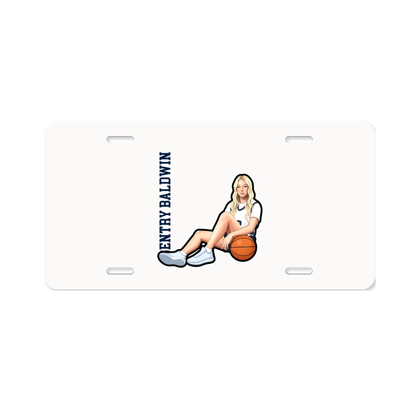 License Plate — Name Vertical in Classic