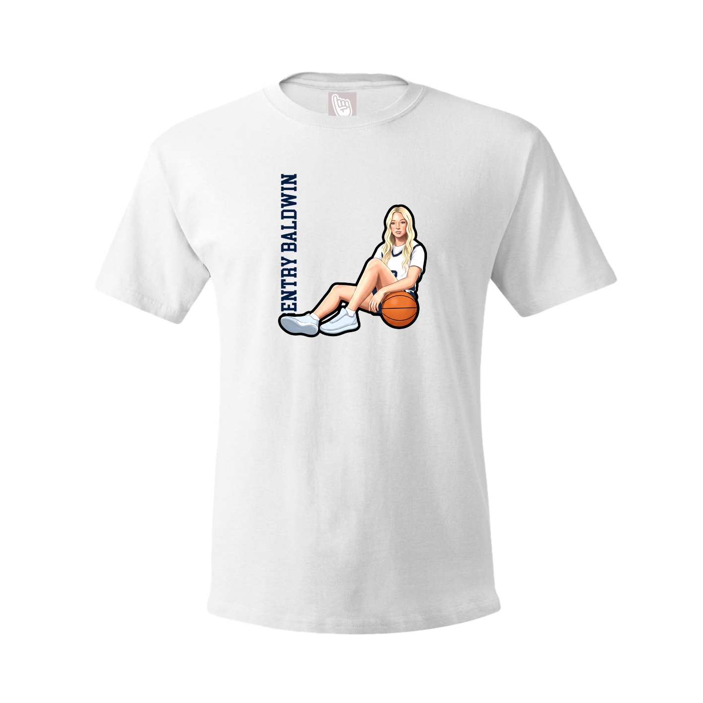 Tee — Name Vertical in White