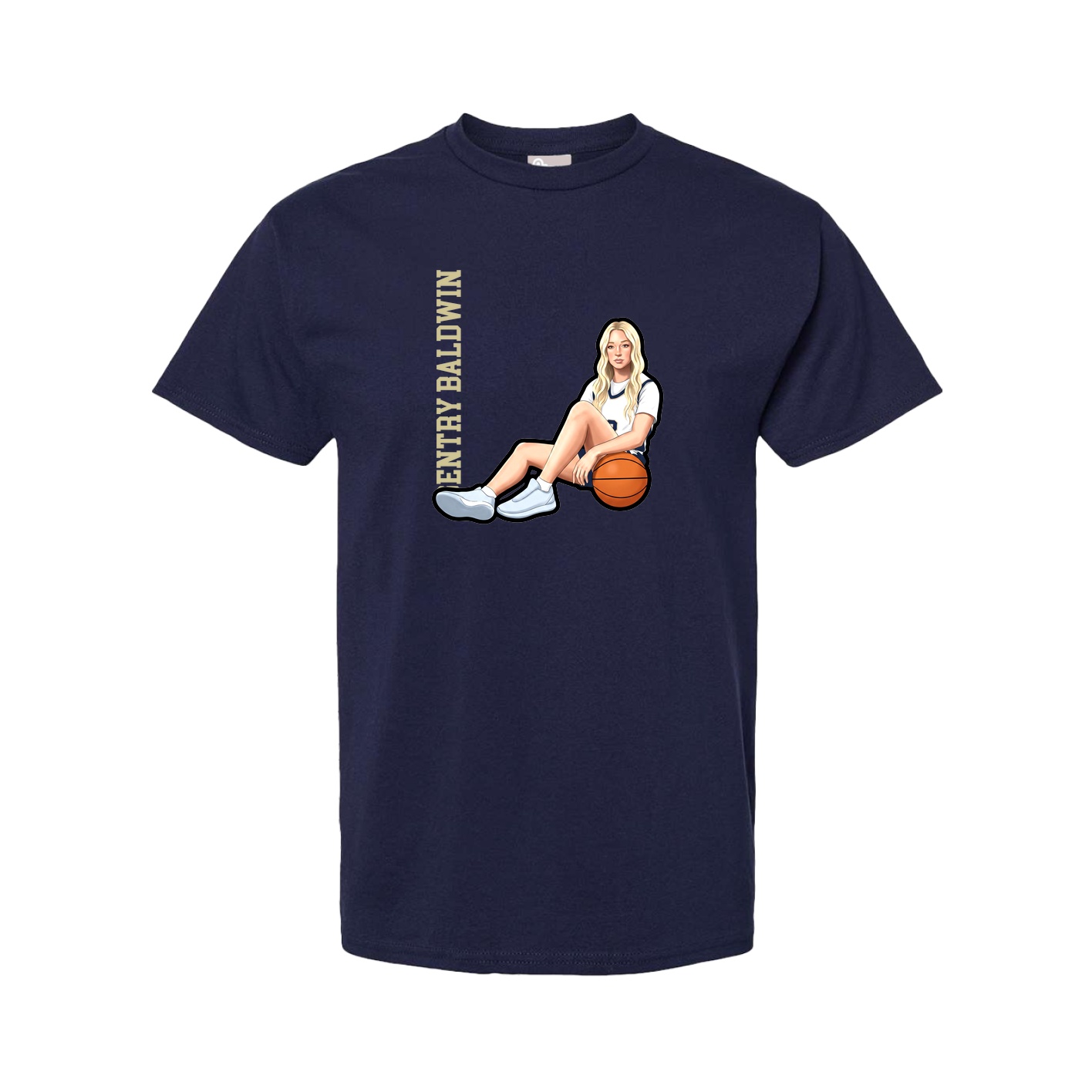 Youth Tee — Name Vertical in Navy