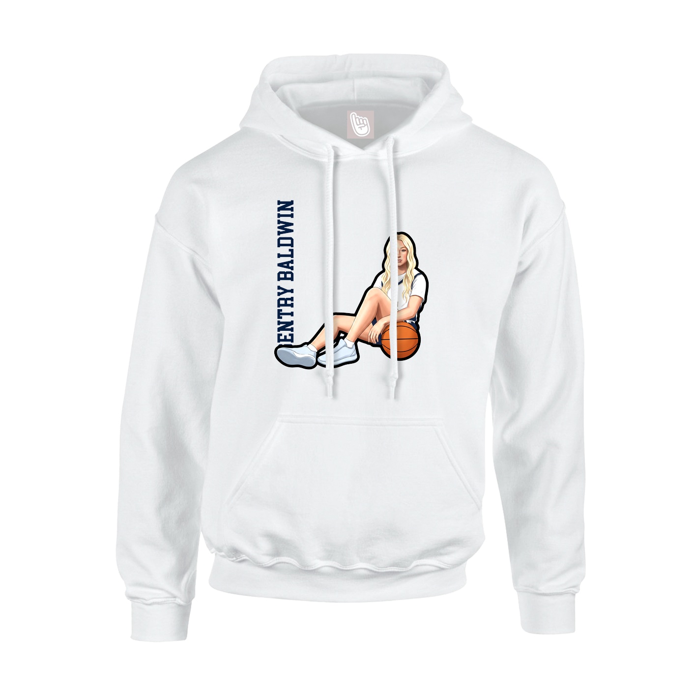 Youth Hoodie — Name Vertical in White