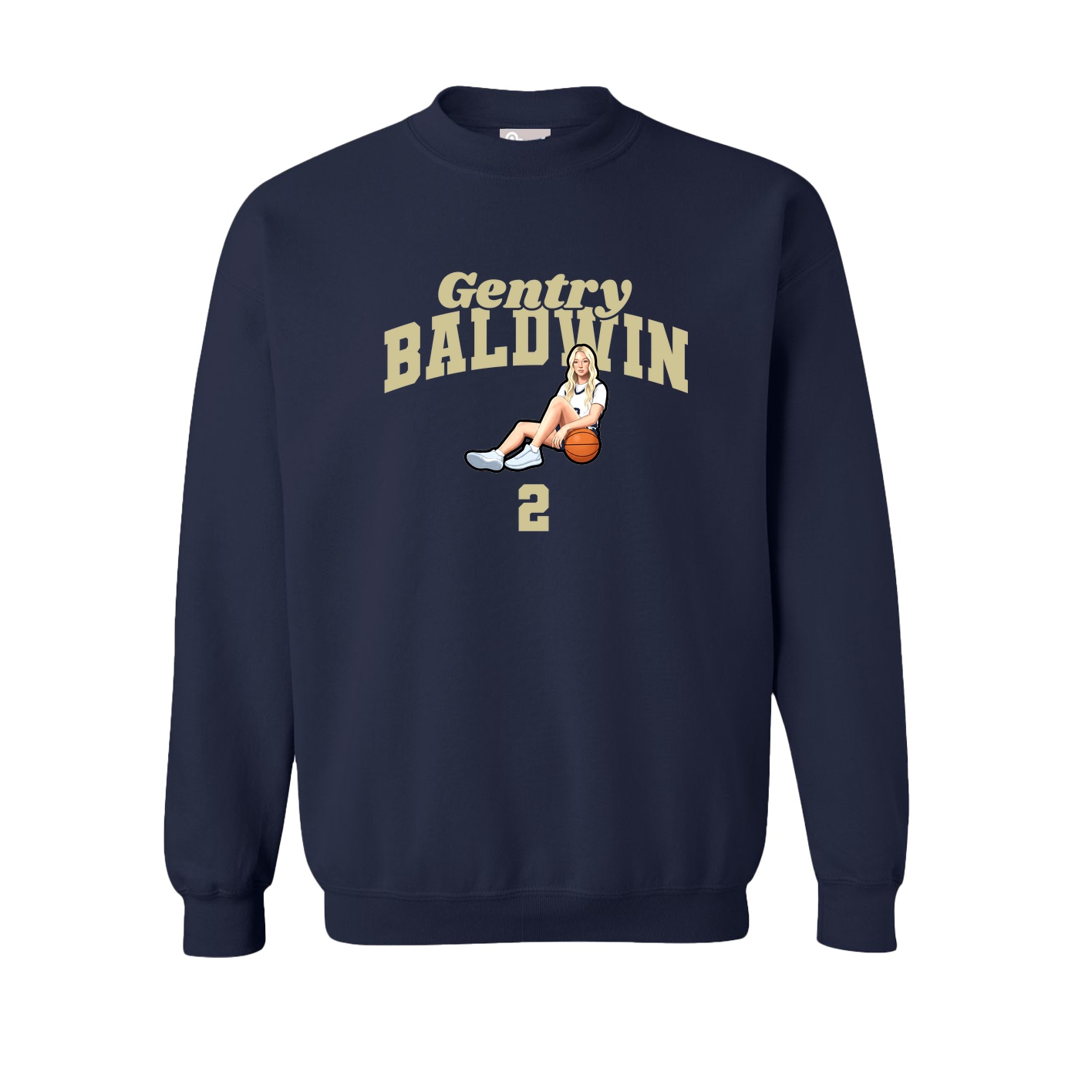 Fleece Crew — Signature Arch in Navy