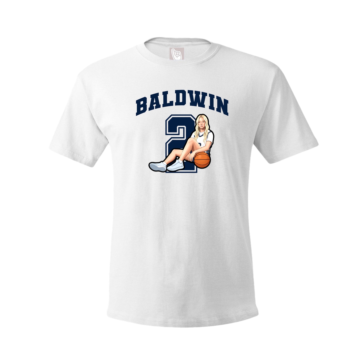 Youth Tee — Number in White