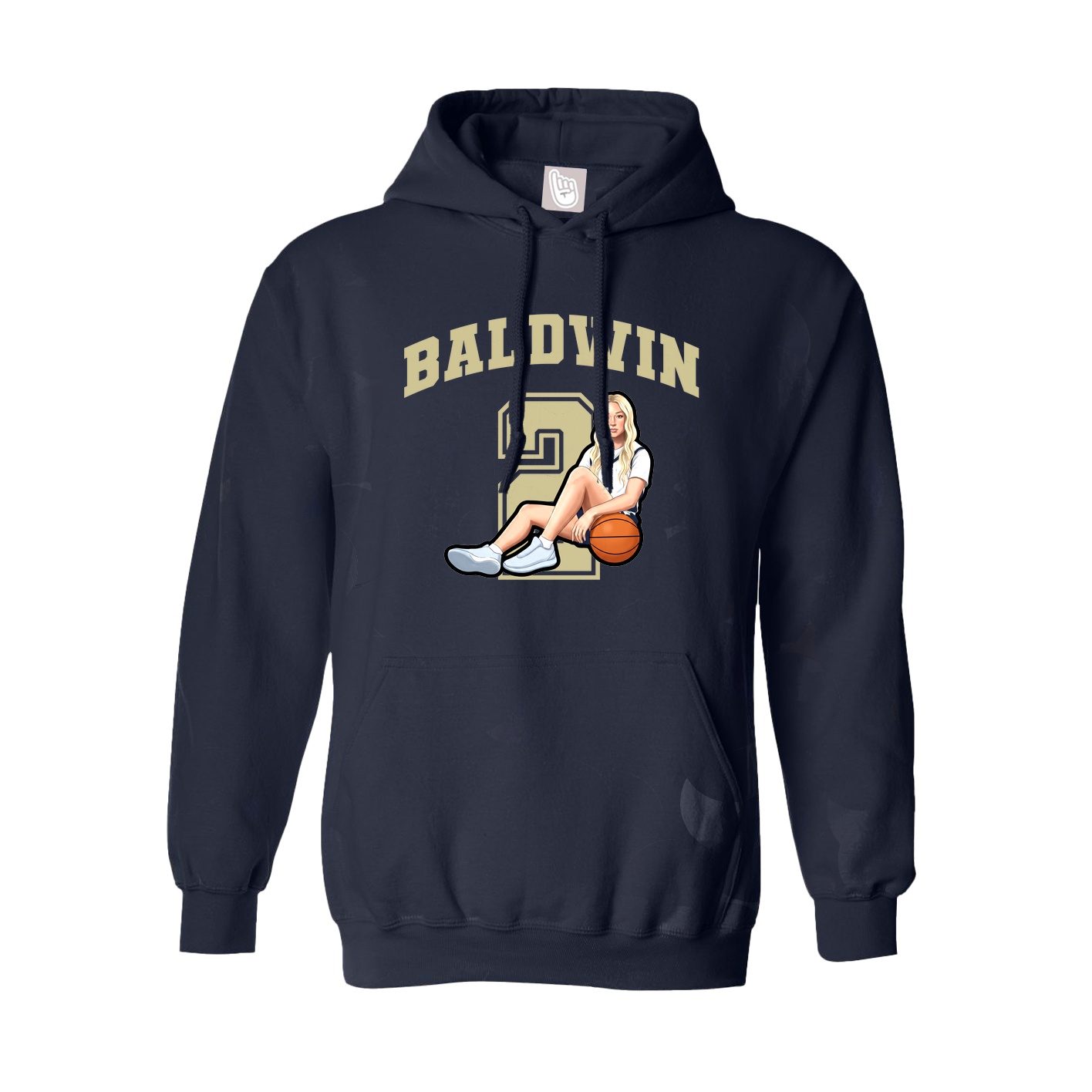 Youth Hoodie — Number in Navy