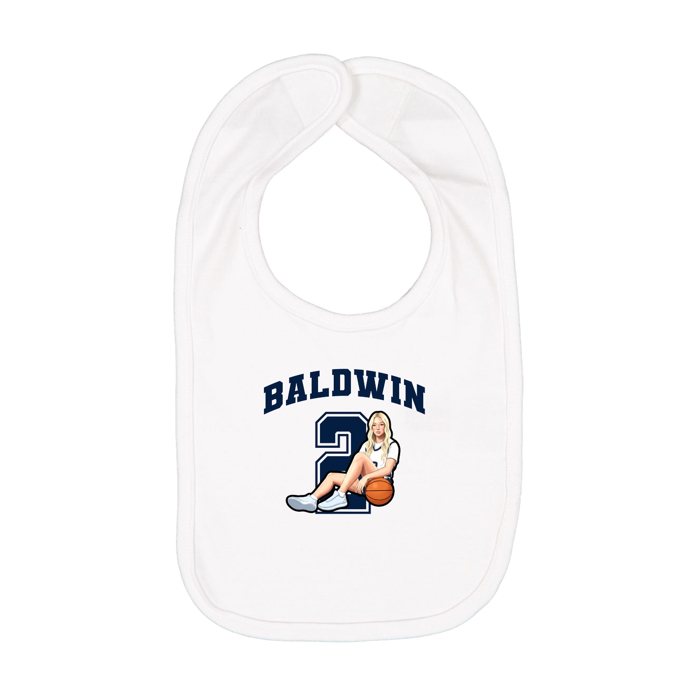 Infant Bib — Number in White