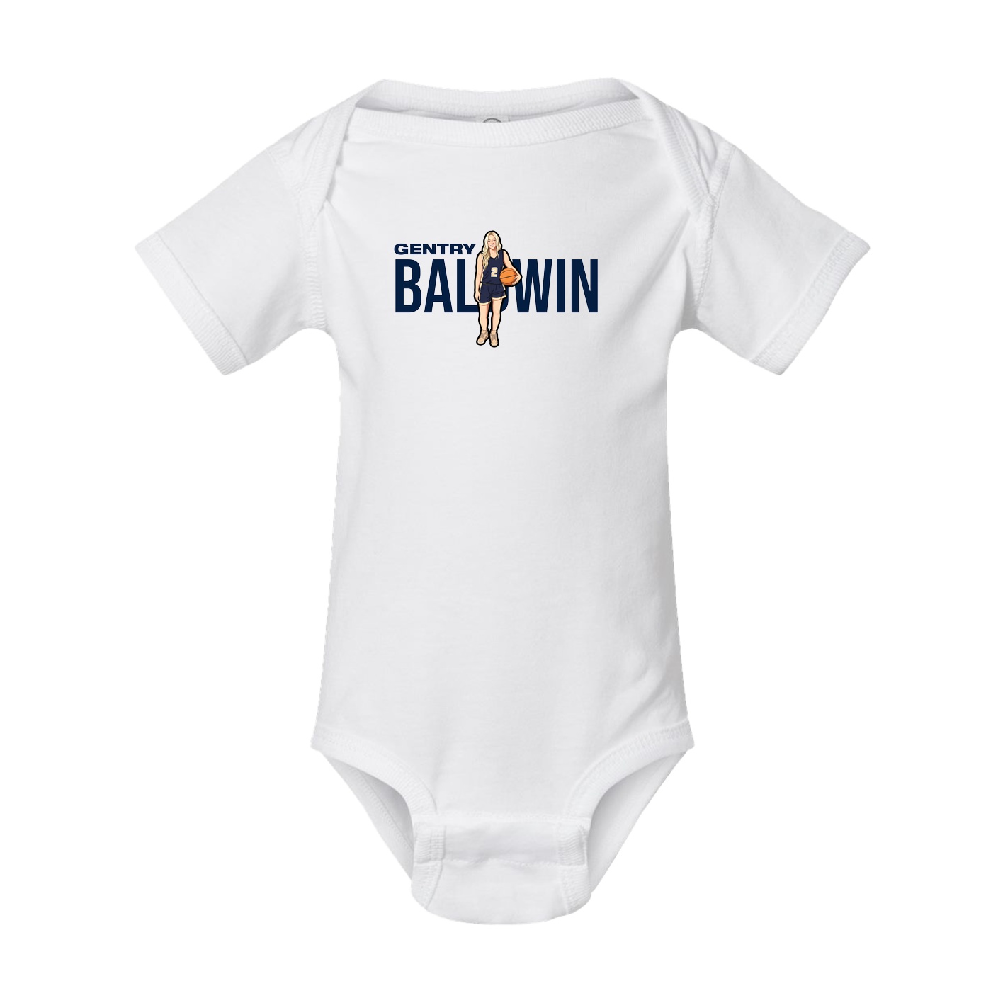 Baby Onesie — Player Name in White