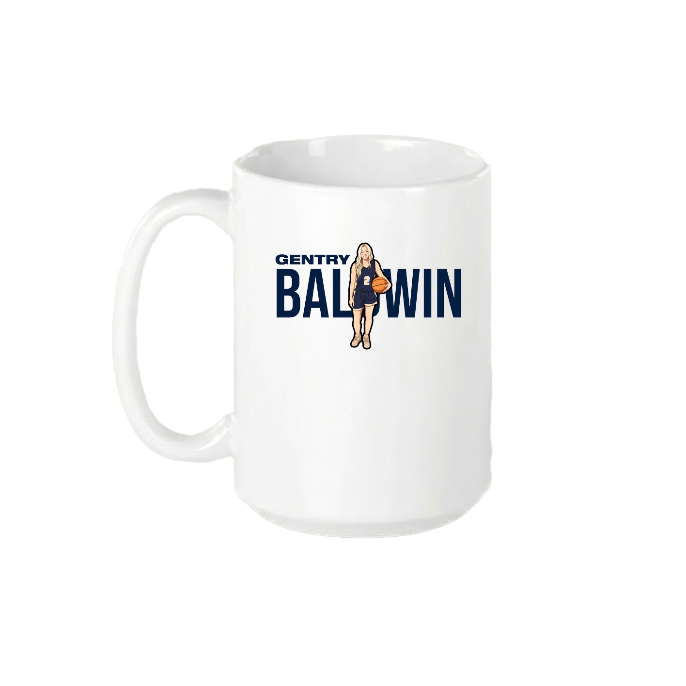 15oz Coffee Mug — Player Name in White