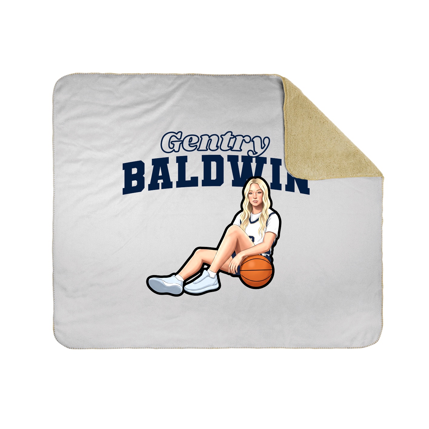 Throw Blanket — Name Arch in White
