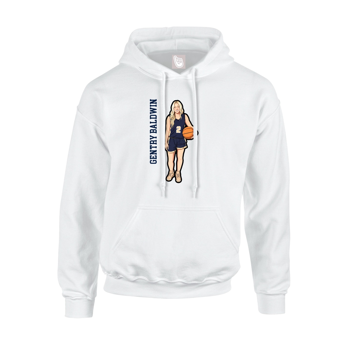 Hoodie — Name Vertical in White