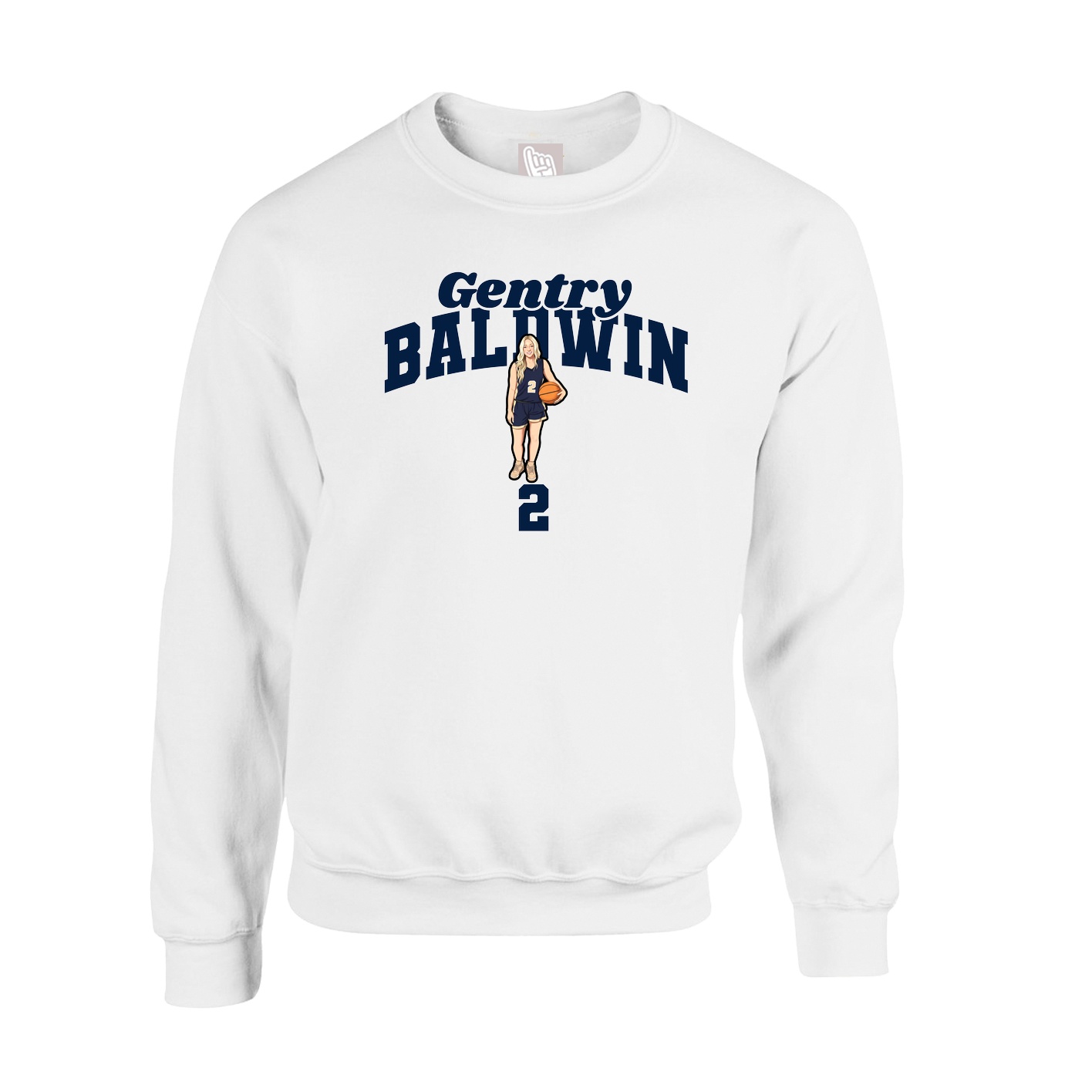 Fleece Crew — Signature Arch in White