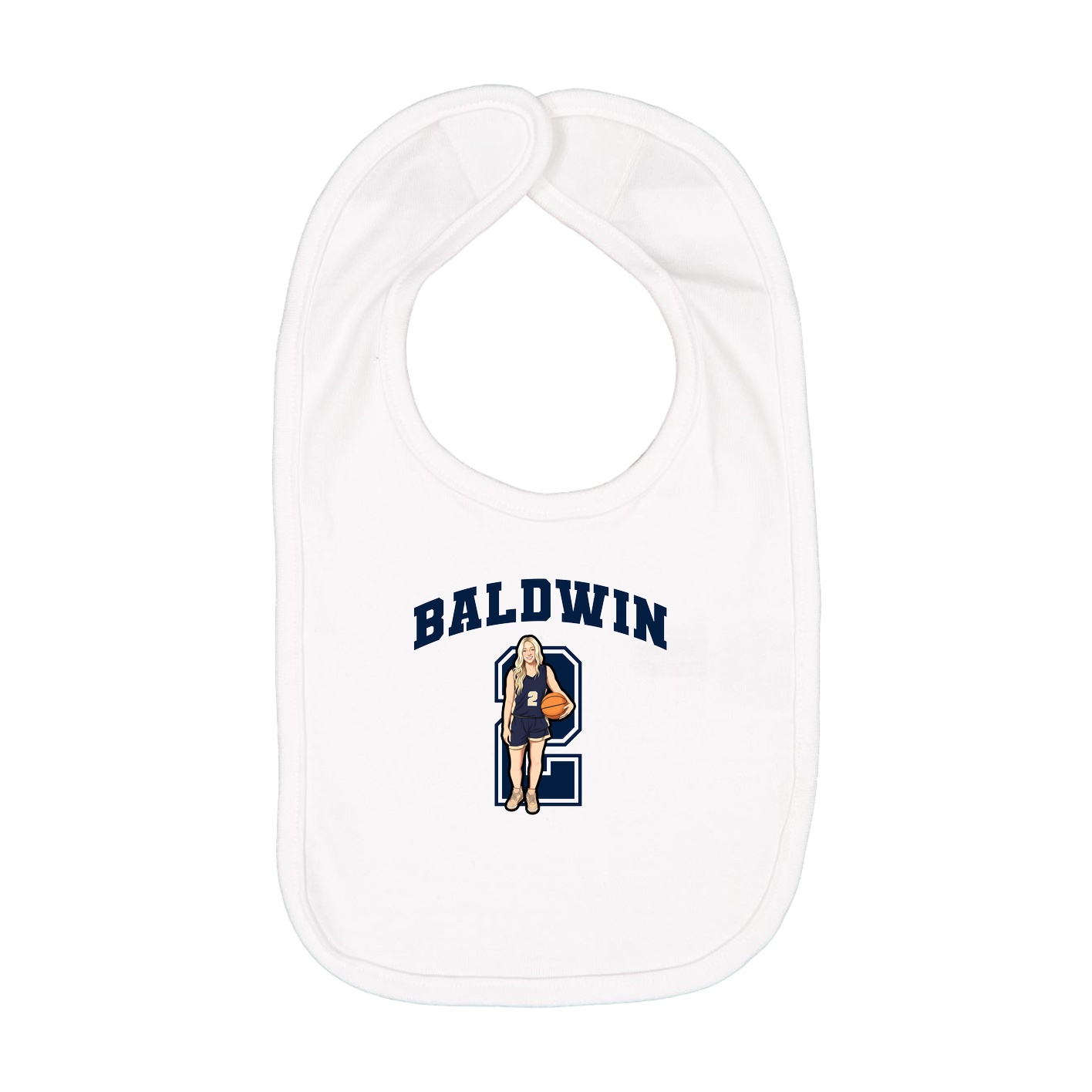 Infant Bib — Number in White