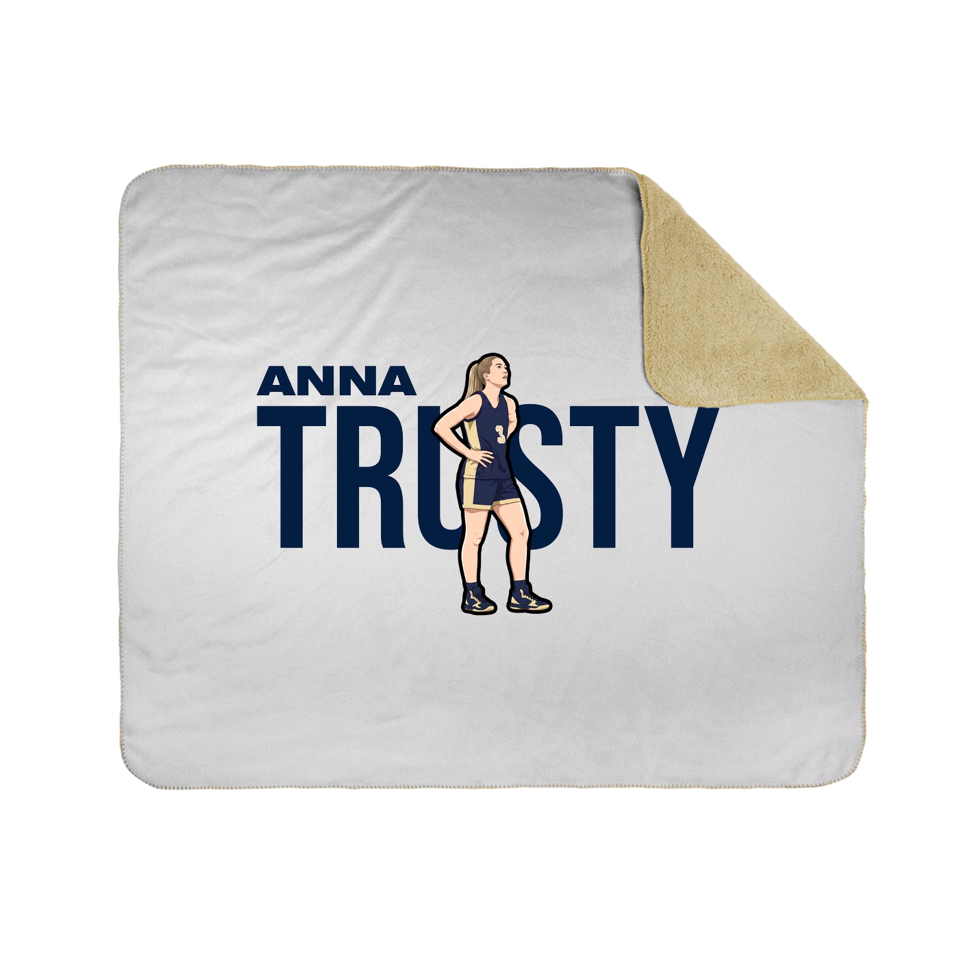 Throw Blanket — Player Name in White