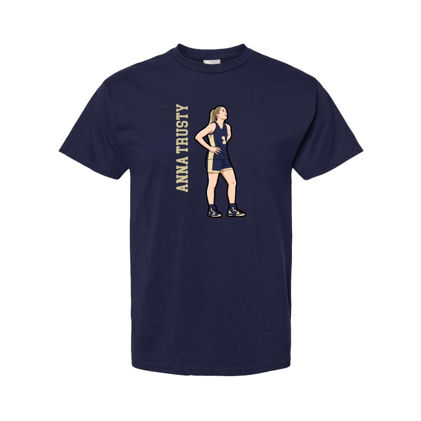Youth Tee — Name Vertical in Navy
