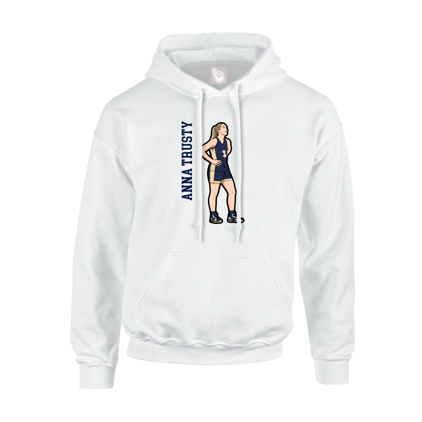 Youth Hoodie — Name Vertical in White