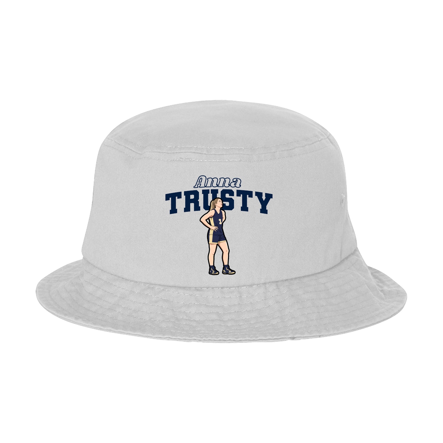 Bucket Cap — Name Arch in White