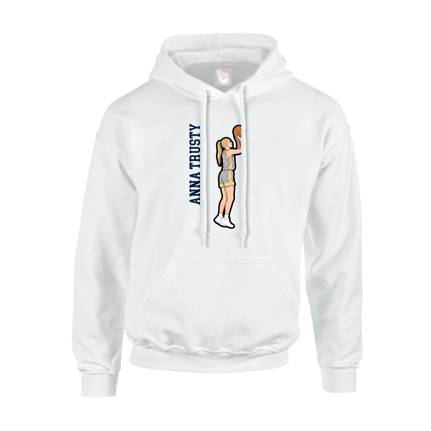 Hoodie — Name Vertical in White